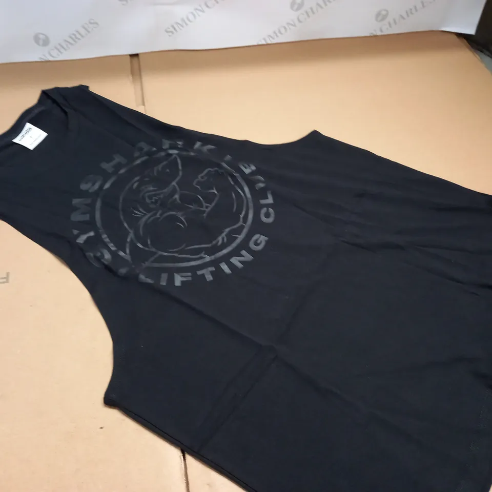GYMSHARK BLACK VEST - S