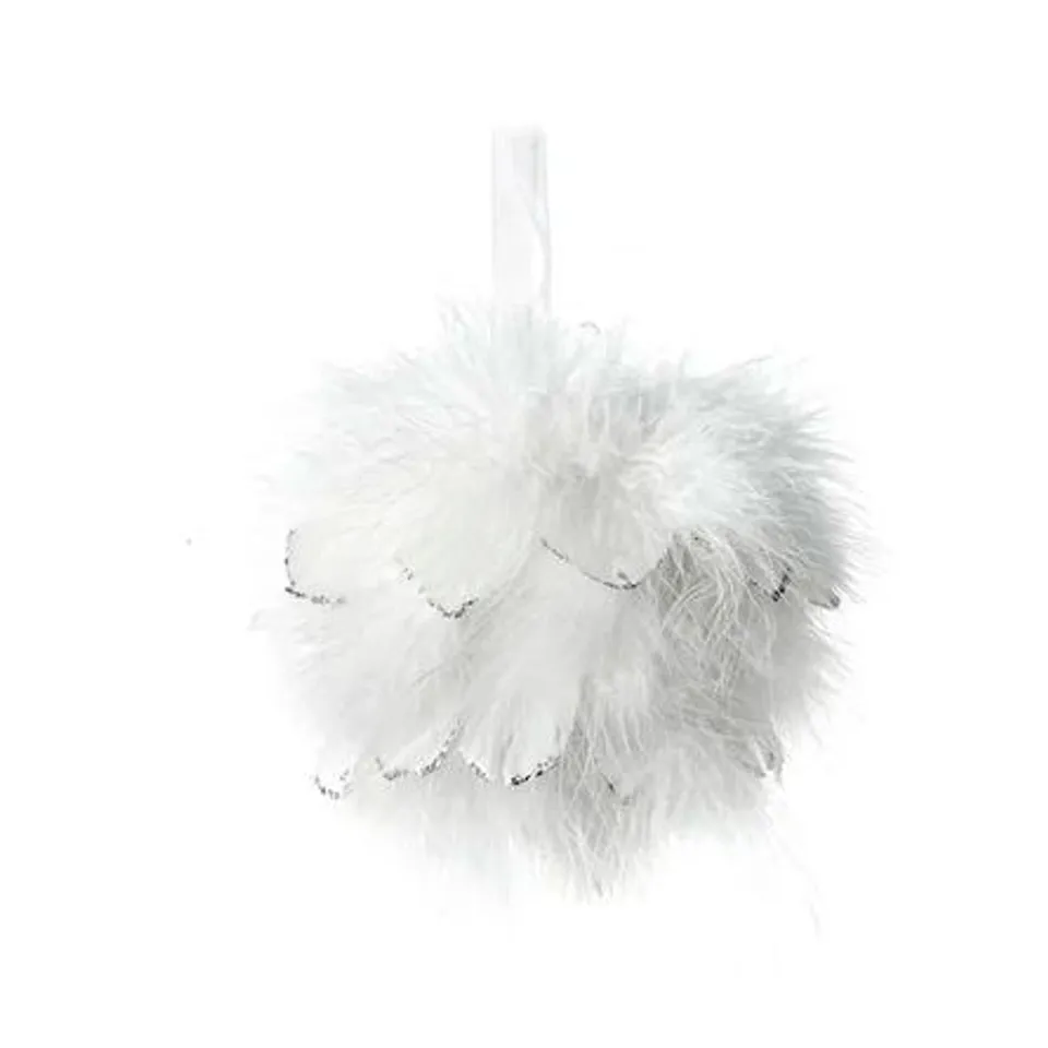FEATHER BAUBLE SIZE: 12 H X 12 W X 12 D CM