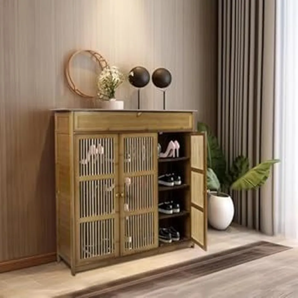 BOXED 18 PAIR FLIP DOWN SHOE STORAGE CABINET (1 BOX)