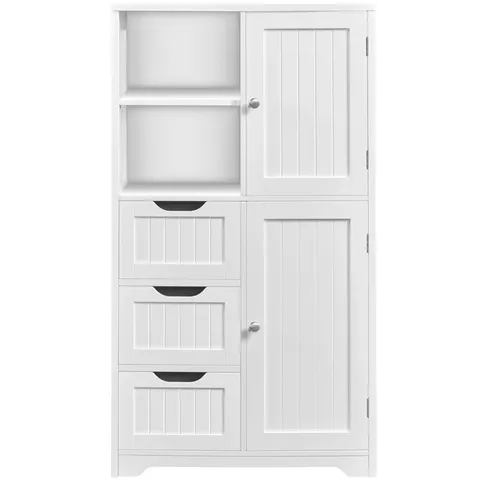 BOXED YAHEETECH FREESTANDING BATHROOM CABINET - WHITE (1 BOX)