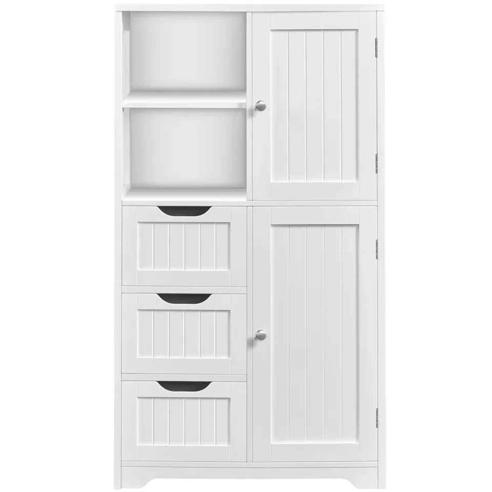 BOXED YAHEETECH FREESTANDING BATHROOM CABINET - WHITE (1 BOX)