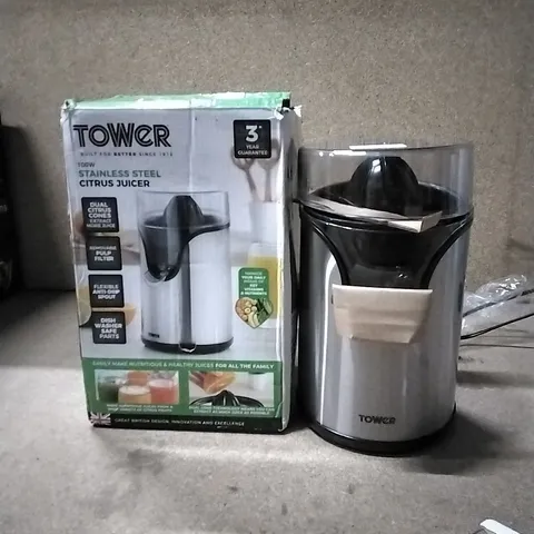 BOXED TOWER 100W STAINLESS STEEL CITRUS JUICER 