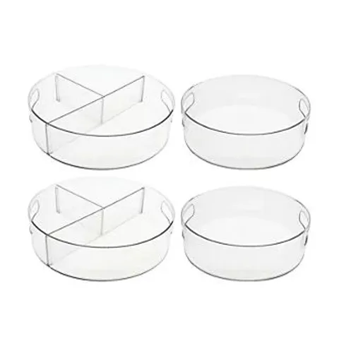 COOK'S ESSENTIALS SET OF 4 TURNTABLE STORAGE ORGANISERS WITH DIVIDERS