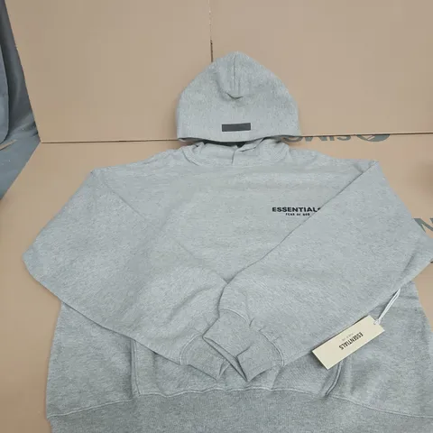 ESSENTIALS GREY OVERSIZED HOODIE SIZE M 