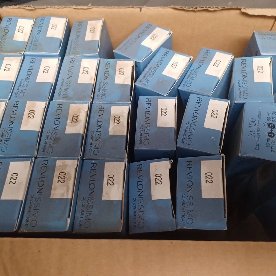 BOX OF APPROXIMATELY 15 REVLON REVLONISSIMO COLORSMETIQUE 022 IRIDESCENT HAIR COLOUR
