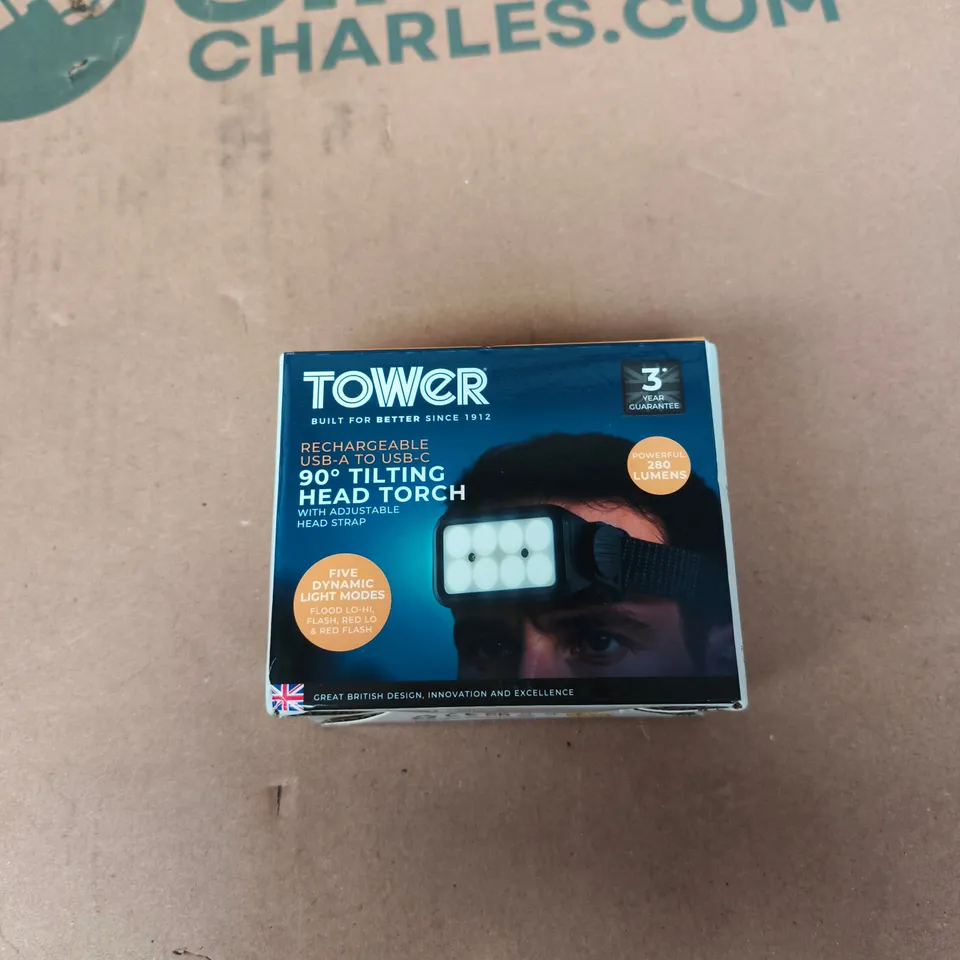 TOTE OF APPROXIMATELY 12 ASSORTED ITEMS TO INCLUDE: TOWER HEADTORCH