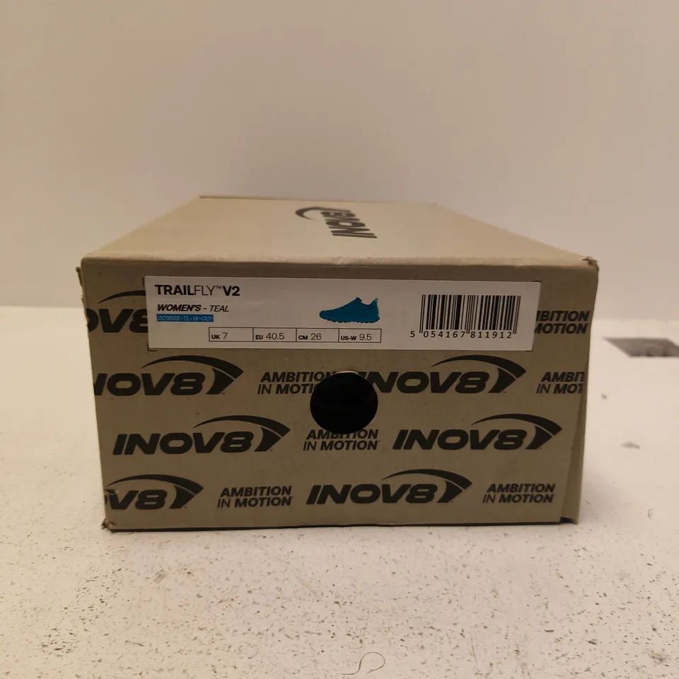 INOV-8 TRAILFLY V2 WOMEN'S TEAL RUNNING SHOES – UK 7 (EU 40.5), BOXED