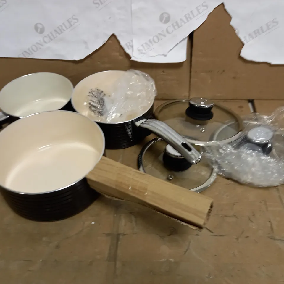 SWAN SWPS3020BN RETRO INDUCTION SAUCEPAN SET