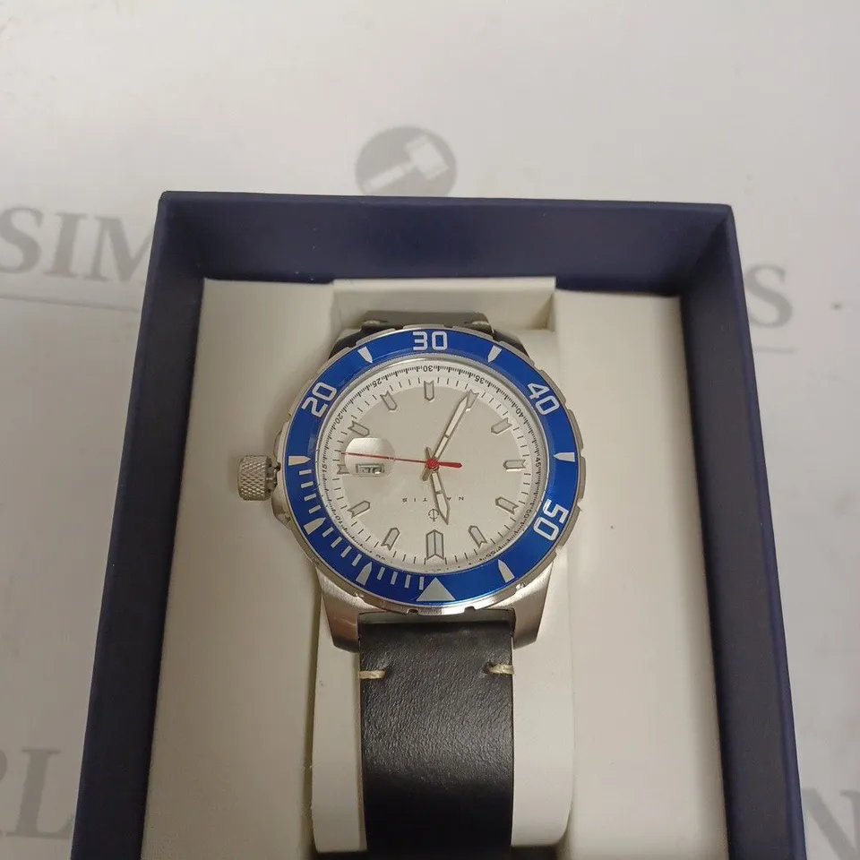 BOXED NAUTIS STAINLESS STEEL WATER RESISTANT BLACK AND BLUE WATCH