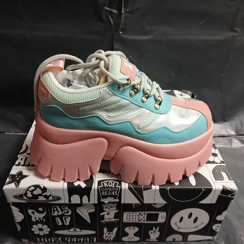 BOXED PAIR OF KOI FOOTWEAR BEANS CHUNKY PLATFORM SNEAKERS β UK SIZE 3