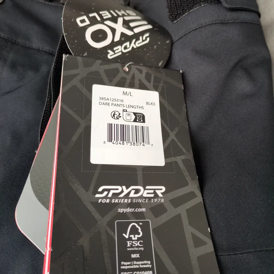 SPYDER PRIMALOFT DARE PANTS MEDIUM/LARGE SKI PANTS BLACK TAGGED