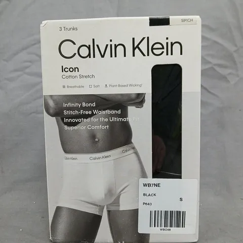 CALVIN KLEIN PACK OF 3 ICON COTTON STRETCH TRUNKS