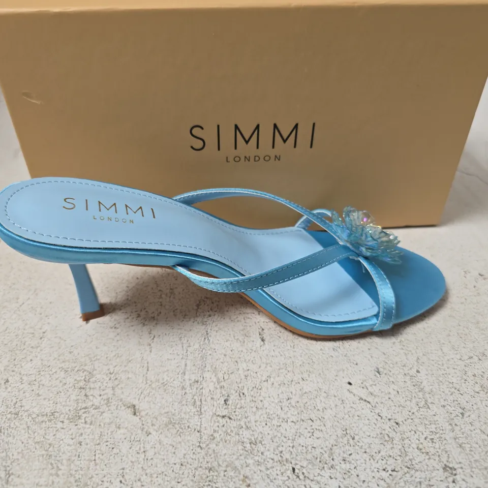 SIMMI LONDON MARTINA-21 BLUE SATIN SANDALS (UK 3 / EU 36)