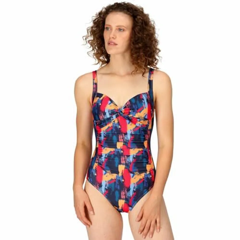 REGATTA SAKARI WOMENS SWIMSUIT NAVY BRUSH STROKE SIZE 8