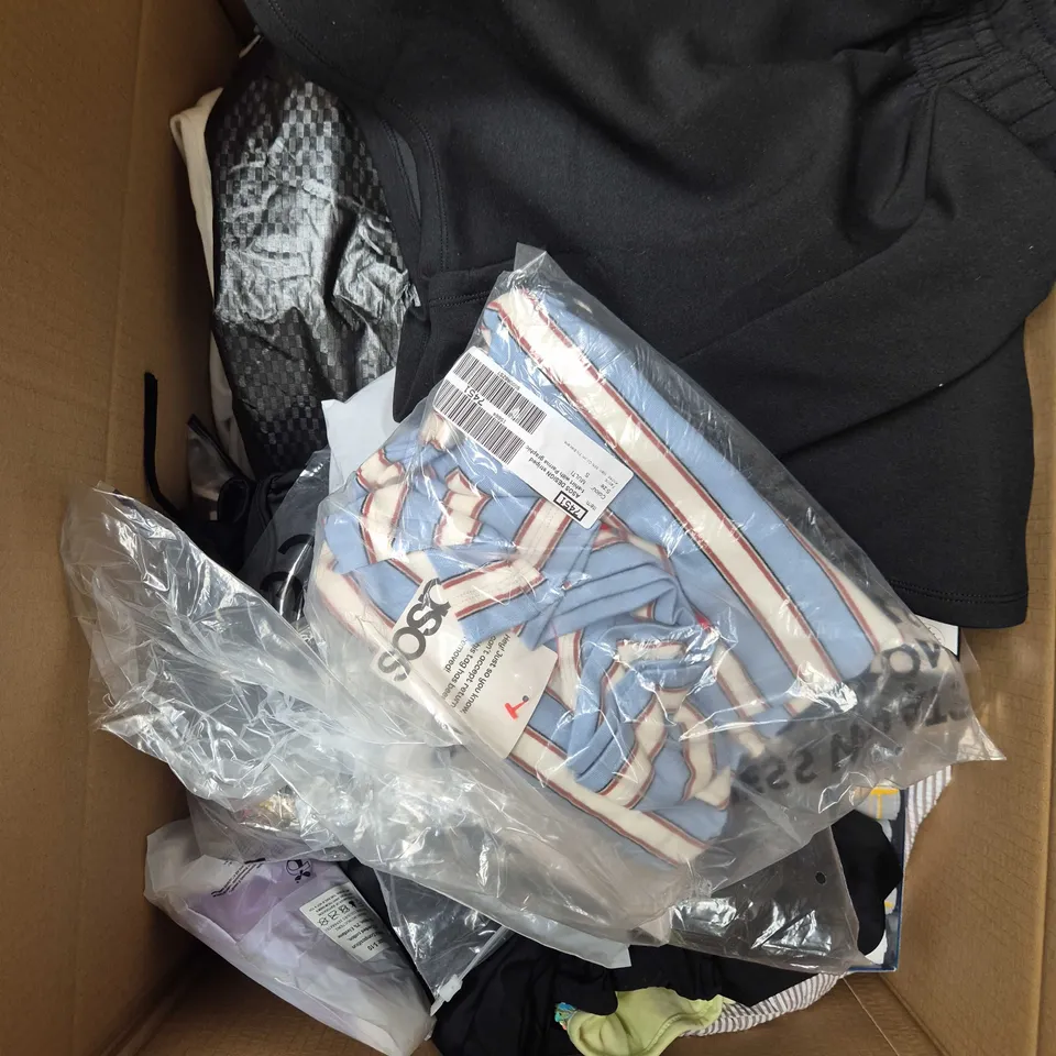 APPROXIMATELY 20 ASSORTED CLOTHING PRODUCTS IN VARIOUS STYLES & SIZES