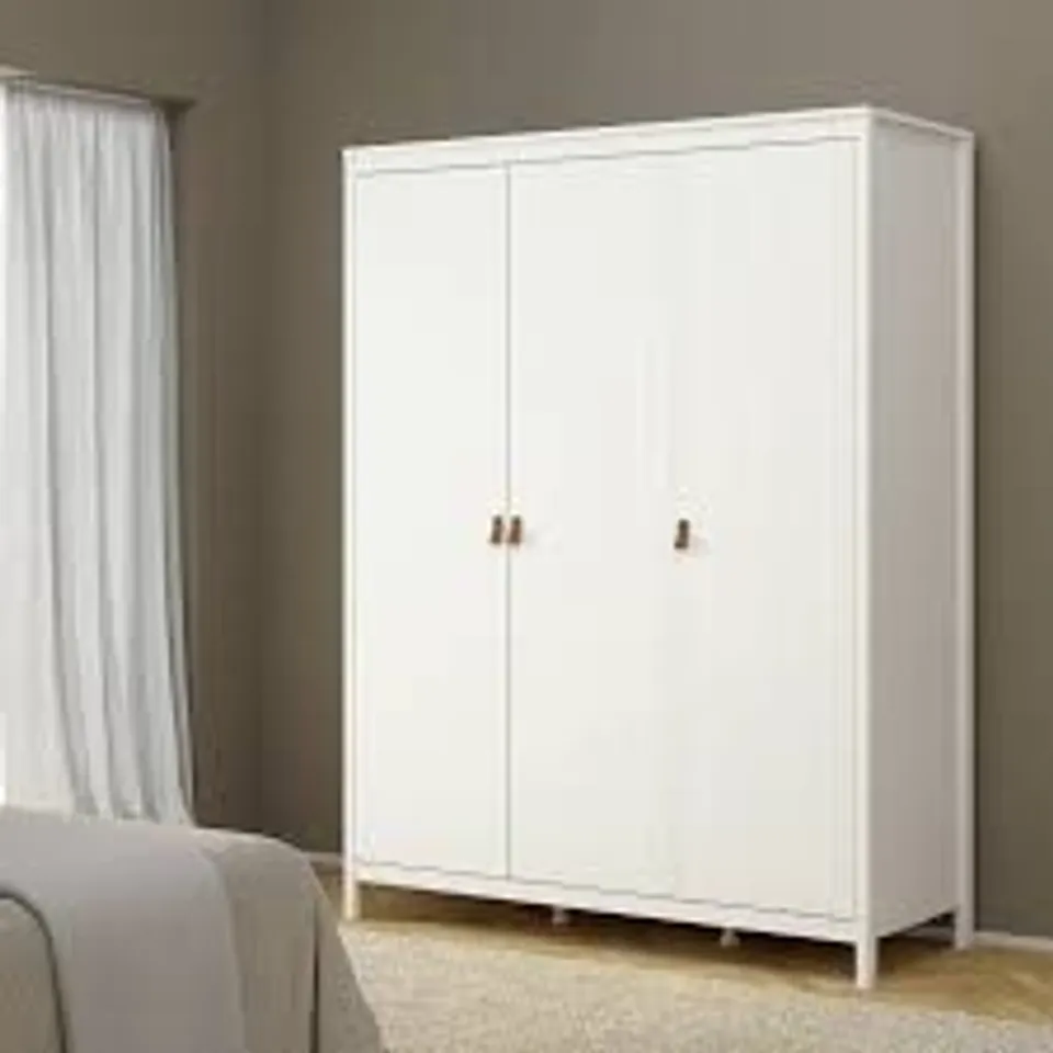 BOXED TVILUM 3 DOOR WARDROBE - WHITE (2 BOXES)