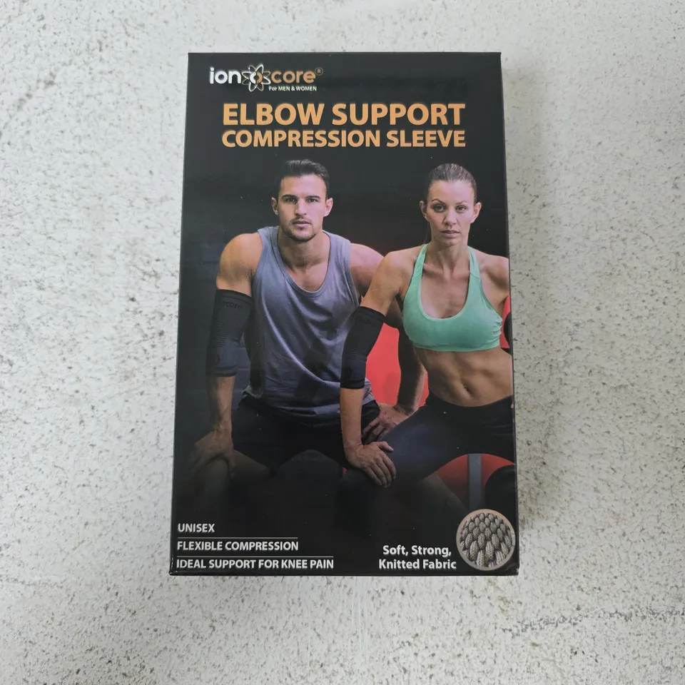 APPROXIMATELY 60 BOXED IONCORE ELBOW SUPPORT COMPRESSION SLEEVES