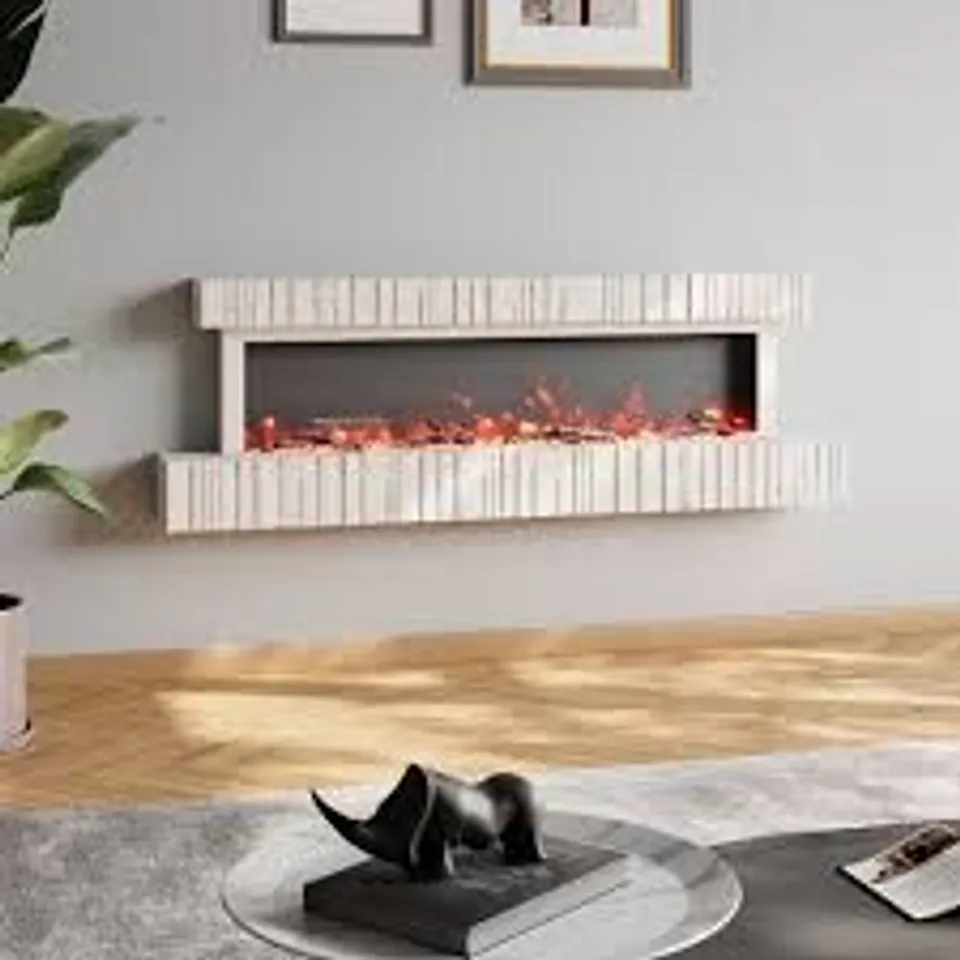 BOXED WALL-MOUNTED FIREPLACE - WHITE (1 BOX)