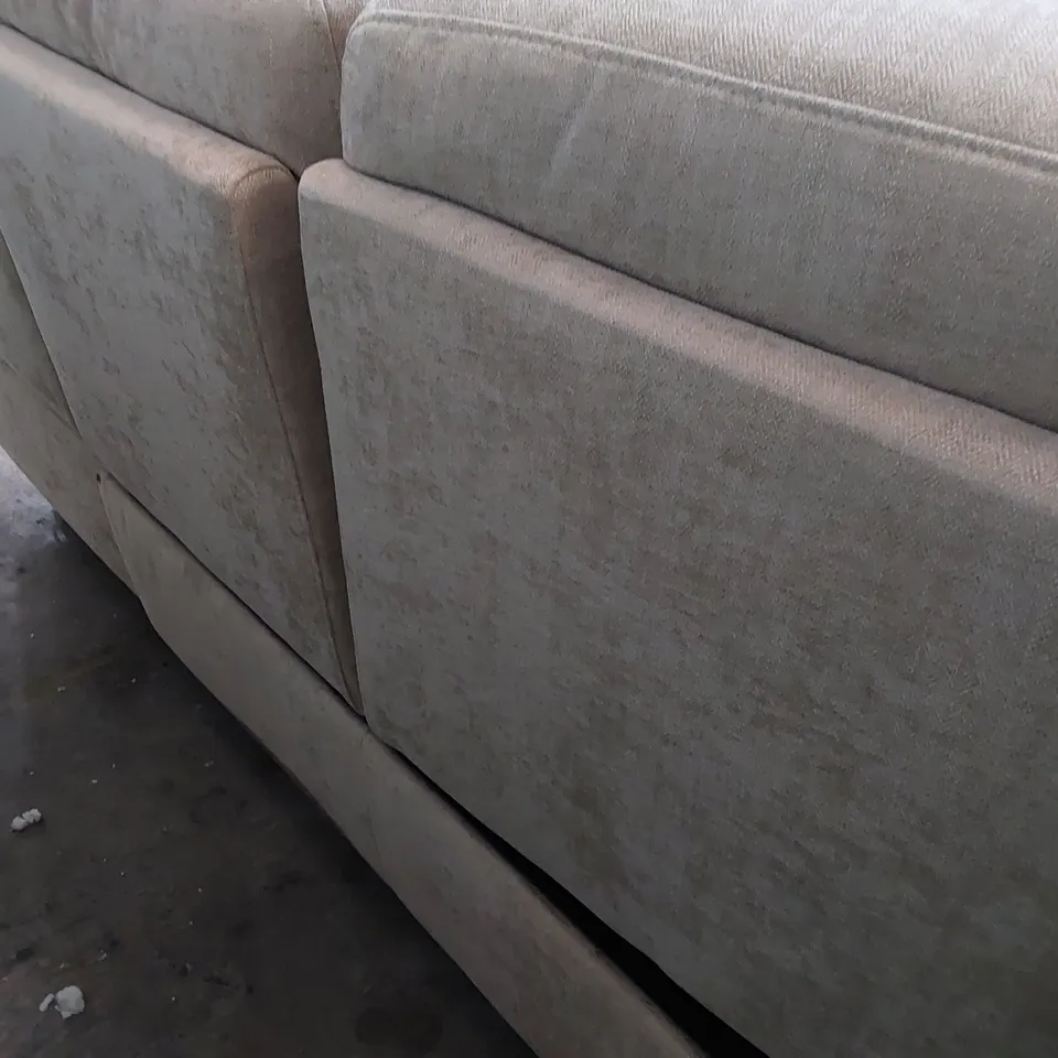 DESIGNER POWER RECLINING THREE SEATER SOFA NATURAL FABRIC 