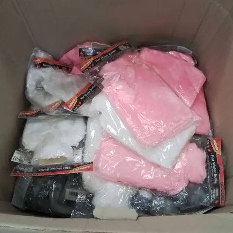 BOX CONTAINING A LARGE QUANTITY OF BRAND NEW HOTBODZ HOT WATER BOTTLES 