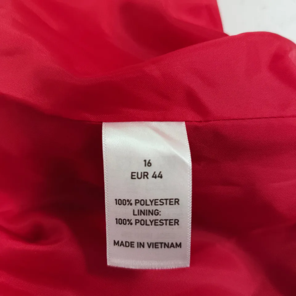 WILFRED FREE RED COAT, UK 16 (EU 44), 100% POLYESTER, MADE IN VIETNAM