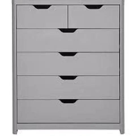 BOXED ASPEN 4+2 DRAWER CHEST - GREY OAK (1 BOX)