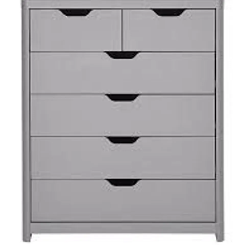 BOXED ASPEN 4+2 DRAWER CHEST - GREY OAK (1 BOX)