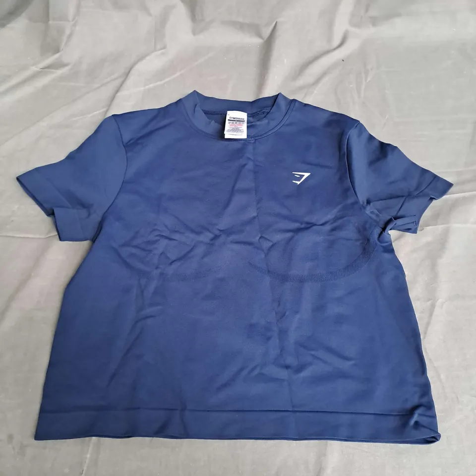 GYMSHARK EVERYDAY SEAMLESS TIGHT FIT TEE IN BLUE SIZE L