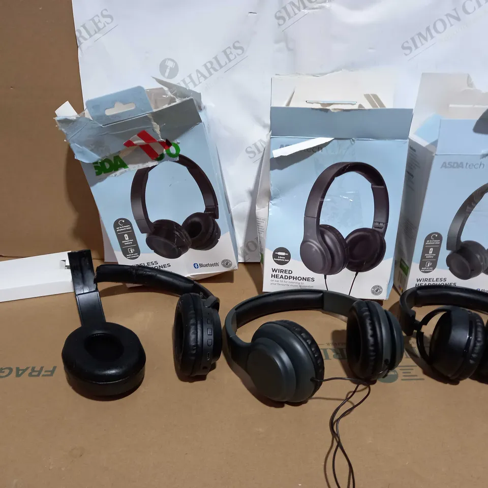 3 ASSORTED WIRED/WIRELESS HEADPHONES