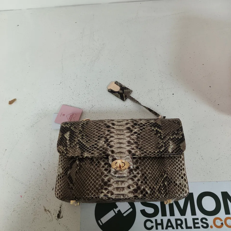 LA MAREY LONDON SNAKE PRINT CLUTCH BAG WITH DUST BAG AND PRESENTATION BOX