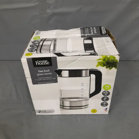 BOXED GEORGE HOME FAST BOIL GLASS KETTLE