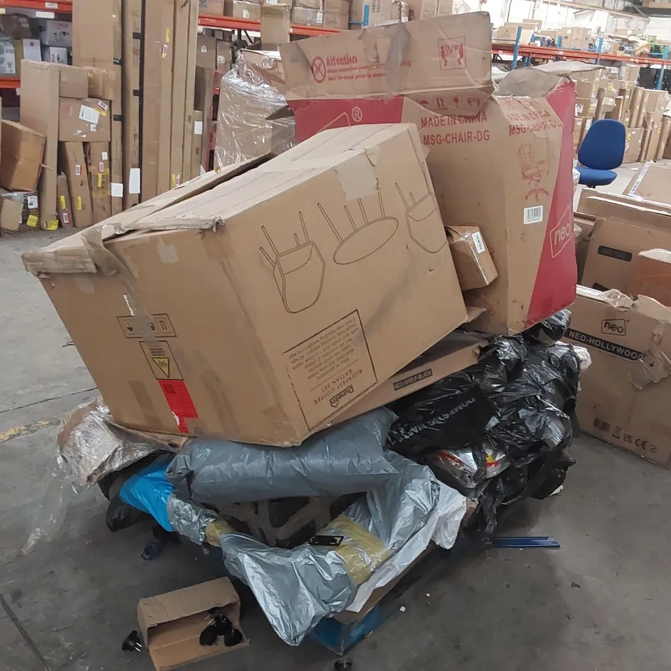 PALLET OF ASSORTED CONSUMER PRODUCTS/FURNITURE PARTS 