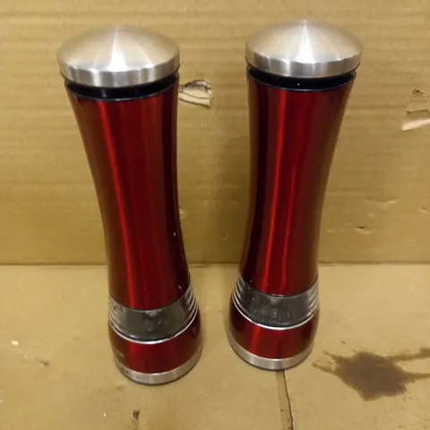 MORPHY RICHARDS ACCENTS ELECTRONIC SALT AND PEPPER MILL - RED
