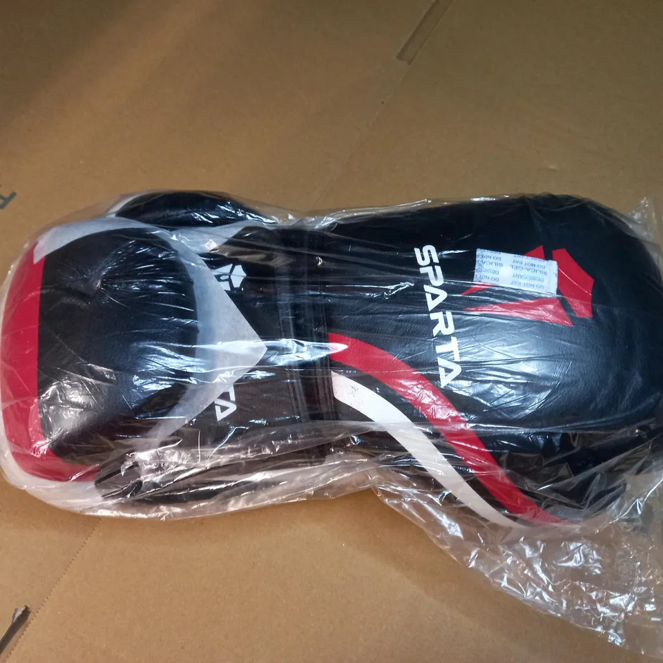 PACKAGED SPARTA BLACK/RED WHITE LOGO BOXING GLOVES