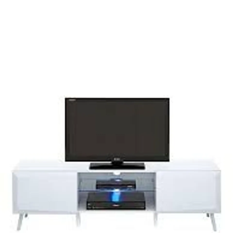 BOXED XANDER WIDE TV STAND WHITE (1 BOX)  RRP £199