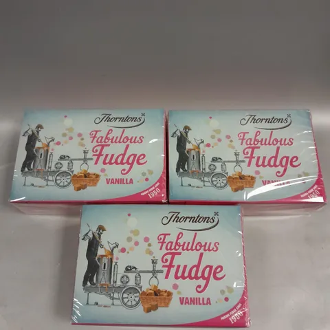 3 X SEALED THORNTONS FABULOUS FUDGE - VANILLA 3 X 350G