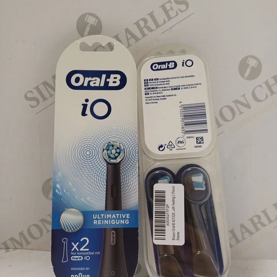 SET OF 3 BRAUN ORAL-B IO BLACK ULTIMATE CLEANING TOOTHBRUSH HEADS 2 PIECES