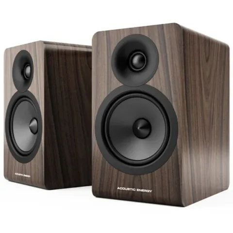 ACOUSTIC ENERGY AE100 2 WALNUT PAIR STANDMOUNT SPEAKERS