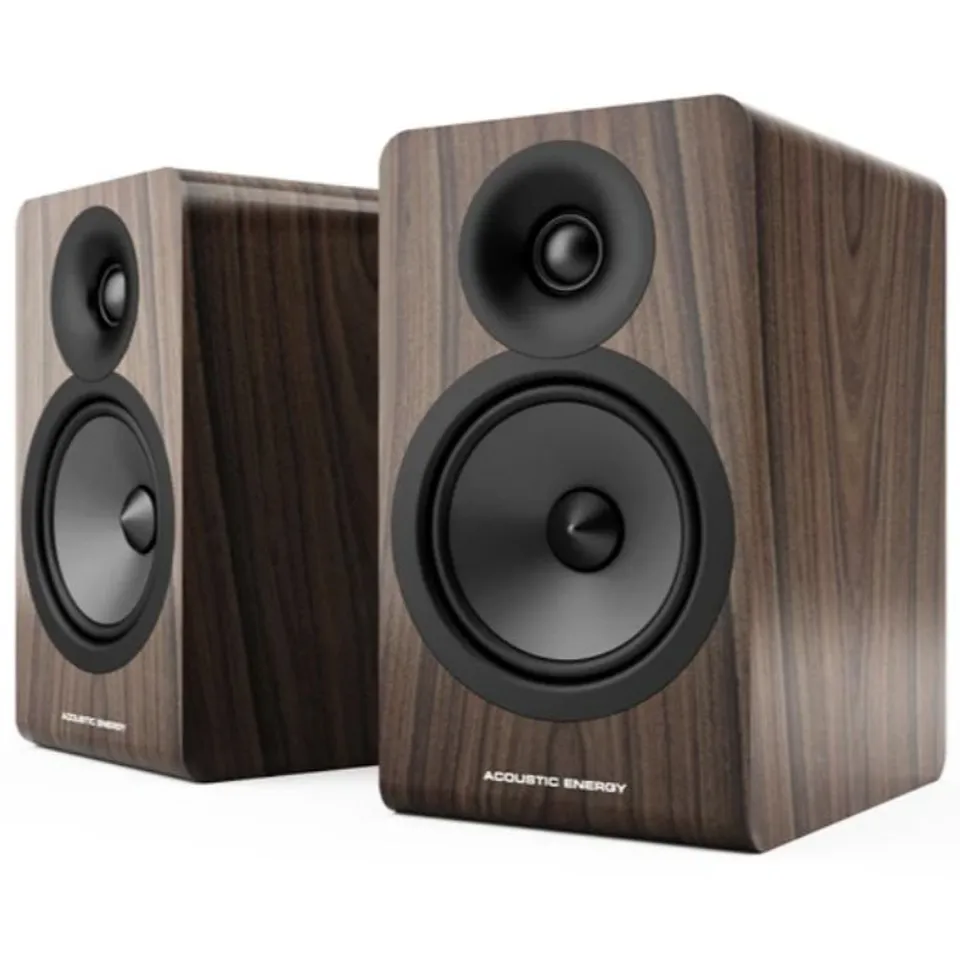 ACOUSTIC ENERGY AE100 2 WALNUT PAIR STANDMOUNT SPEAKERS