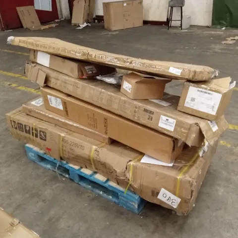 PALLET OF ASSORTED FURNITURE, HOUSEHOLD GOODS & PRODUCTS TO INCLUDE; BOXED FURNITURE ETC 