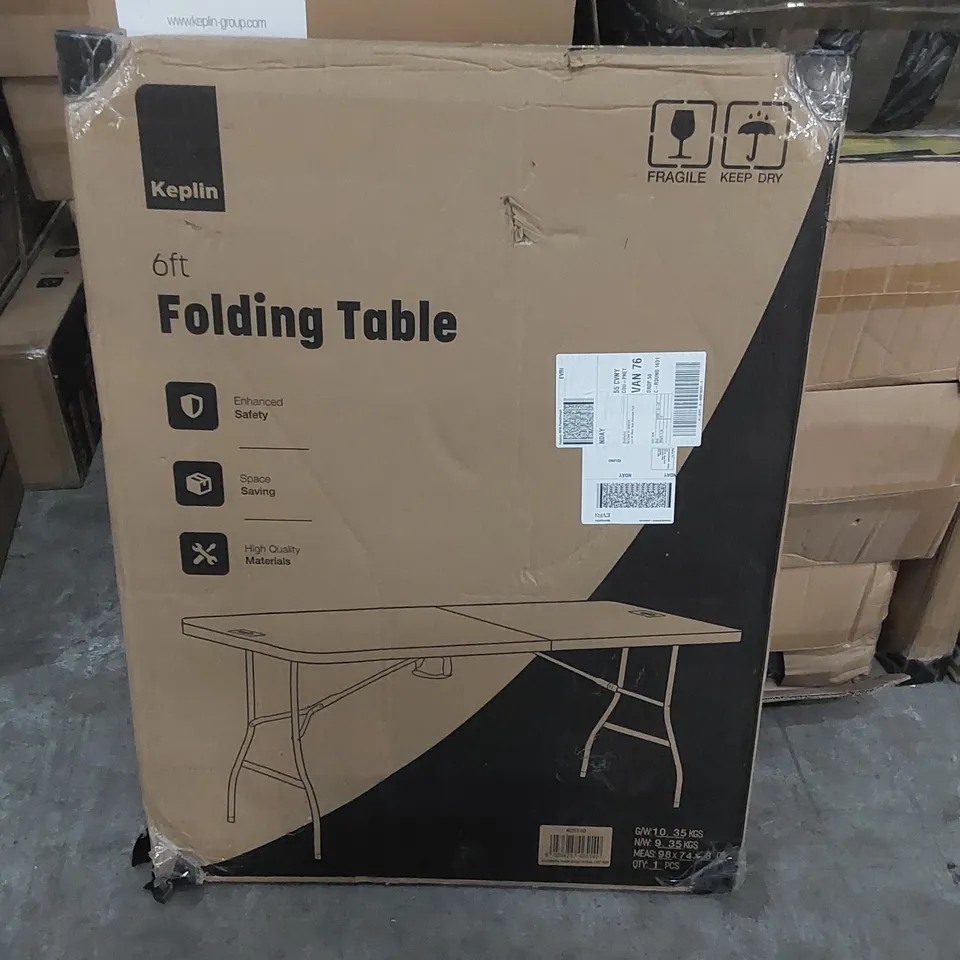 BOXED KEPLIN 6FT FOLDING TABLE