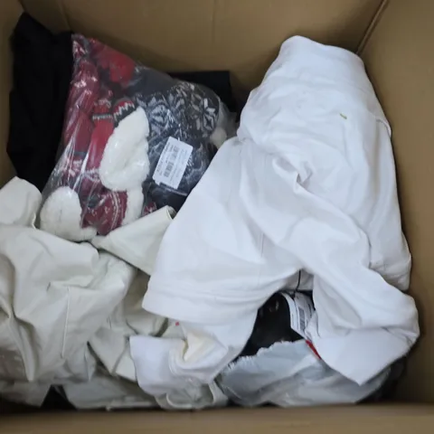 LARGE BOX OF ASSORTED CLOTHING ITEMS