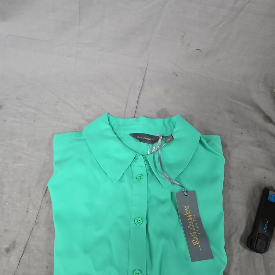 RUTH LANGFORD GREEN WOMEN’S BLOUSE – UK 14 (US 10)