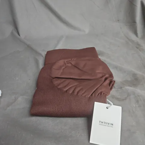 THRIVIN SEAMLESS SCULPT V2 RIBBED CONTOUR LEGGINGS – BOURBON BROWN, SIZE L