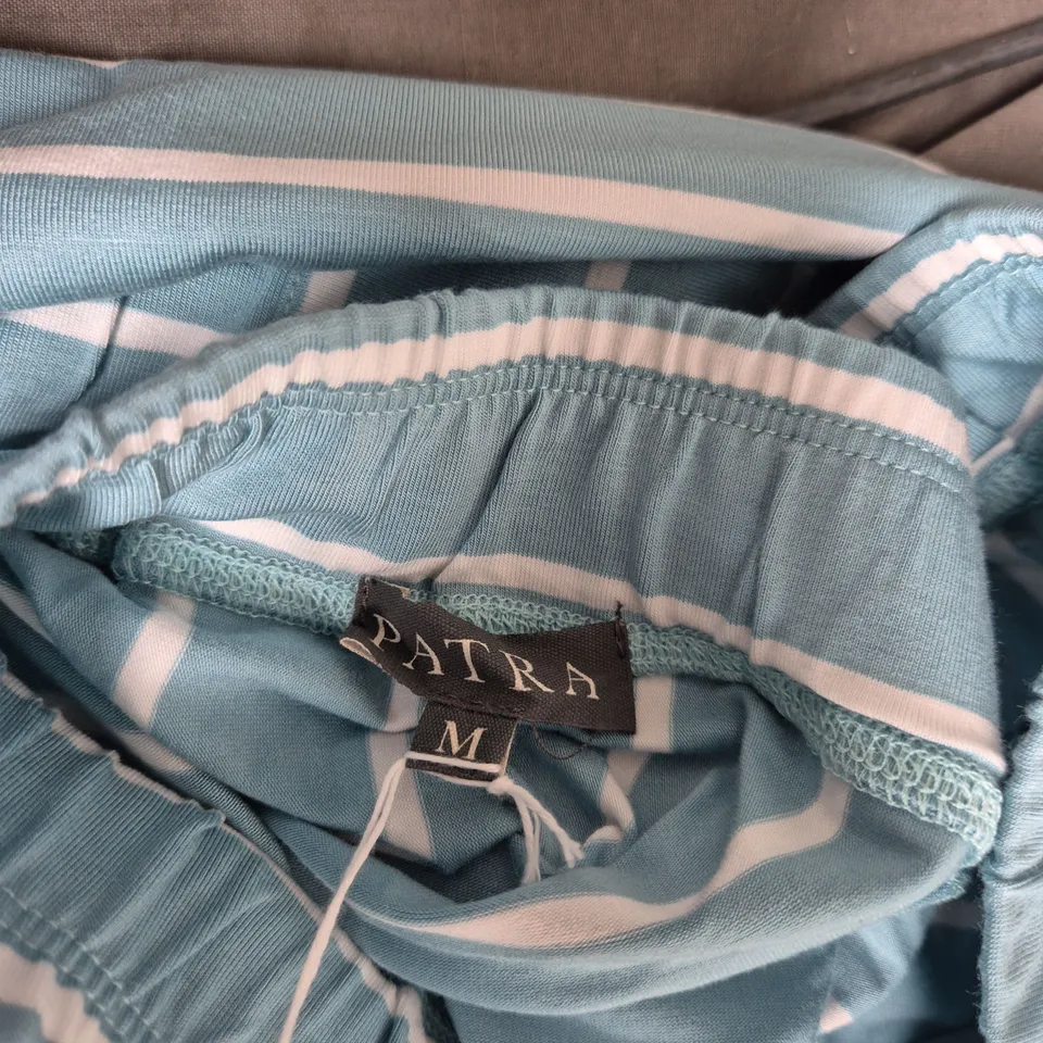 PATRA WOMEN'S STRIPED BLUE & WHITE ELASTIC-WAIST BOTTOMS, SIZE M (VERIFY MODEL)
