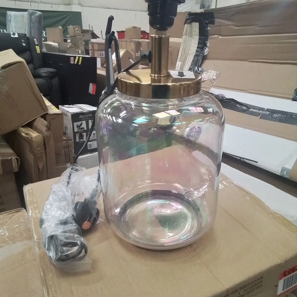 BOXED NEVEN 33CM CLEAR/GOLD TABLE LAMP
