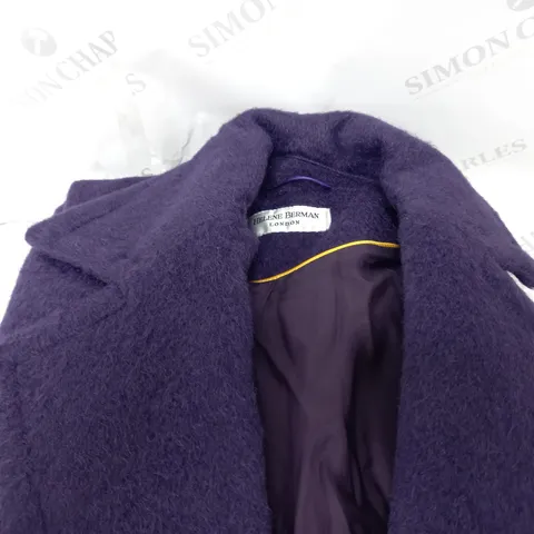 HELENE BERMAN 4 BUTTON DOUBLE BREASTED COAT PURPLE SIZE 8
