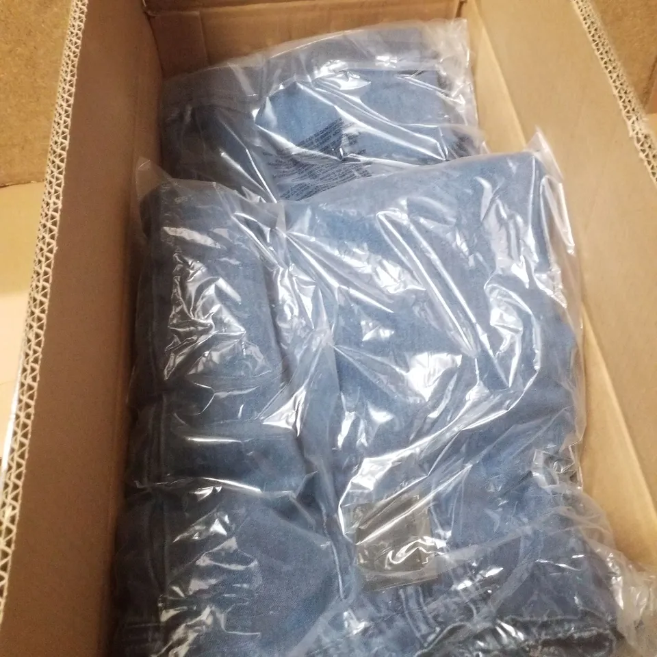 BOX CONTAINING APPROXIMATELY 16 BRAND NEW SIMPLY BE MID BLUE WIDE LEG TROUSERS - SIZE 24R
