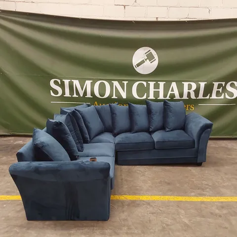 LEILA FABRIC CORNER GROUP SOFA - NAVY 