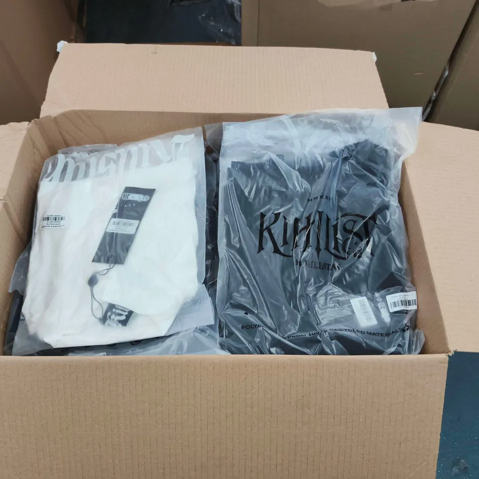 LOT OF APPROXIMATELY 30 BRAND NEW KILLSTAR CLOTHING ITEMS INCLUDES SHADOW EMPRESS KNIT TOPS AND MOURNING SHIRTS - VARIOUS SIZES